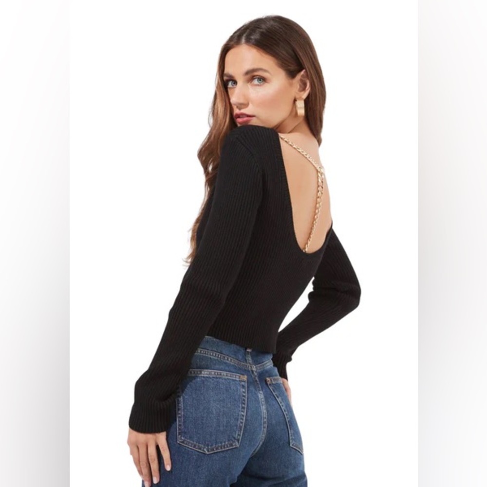 ASTR THE LABEL ELSON SWEATER back chain